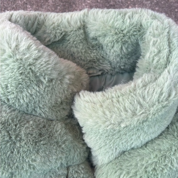 Women's Green Ambian Outerwear Faux Fur Zip-Up Jacket Size M Mid-Length Casual - Picture 12 of 12